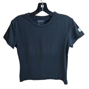 Stylish Black  Short Sleeve Tee with Insect Shield